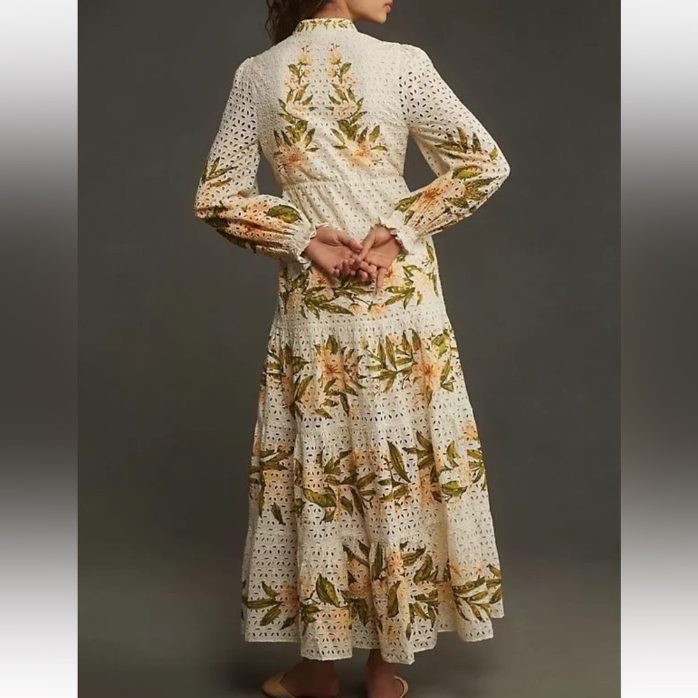 FARM Rio Floral Eyelet Maxi Dress - Ivory - Picture 2 of 3